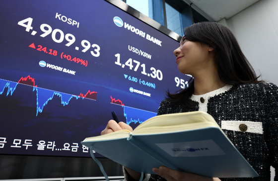 코스피 4909.93 마감, 종가 기준 최고치