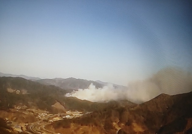 광양 백운산 자락서 불…대응 1단계 발령
