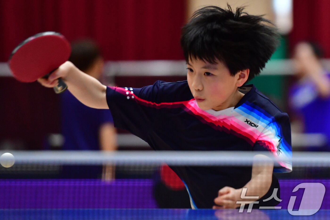 본문 이미지 - 21일 경북 포항시 장량초등학교 체육관에서 열린 제1회 경북 포항동계전지훈련 탁구 스토브리그 대회에서 봉화 상운초등학교 김아영(3학년) 선수가 공을 넘기고 있다. 김아영 선수는 지난해 제3회 유승민 전 IOC위원배 U12 전국탁구대회 1~2학년부 등에 출전해 3번의 우승을 차지한 유망주다. 2026.1.21/뉴스1 ⓒ News1 최창호 기자