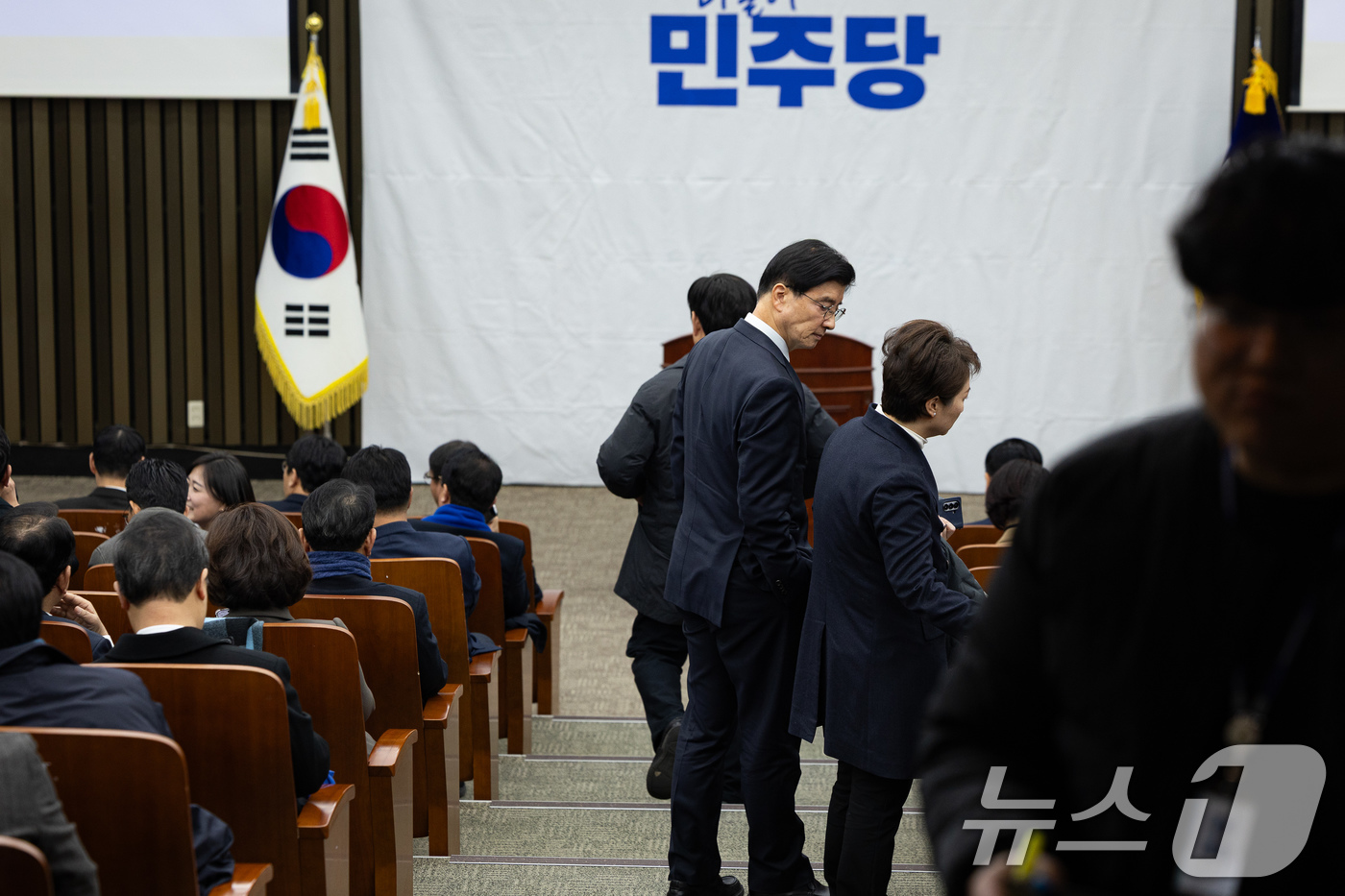 (서울=뉴스1) 유승관 기자 = 22일 서울 여의도 국회에서 더불어민주당 비공개 정책의원총회가 열리고 있다. 2026.1.22/뉴스1