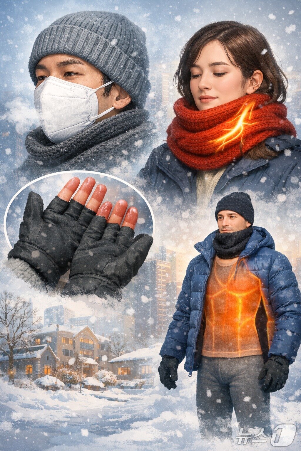 본문 이미지 - 한파 속 '방한 4종'.(부산 온병원 제공. 재판매 및 DB금지)