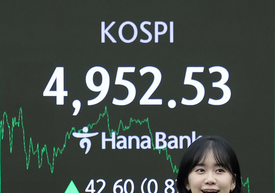 장중 5,000선 찍은 코스피…4950선 마감