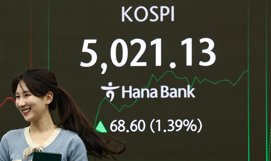 코스피, 장중 5021p까지