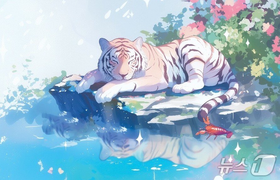 본문 이미지 - '북평면 호랑이 바위 전설' 삽화(전남도교육청 제공, 재판매 및 DB 금지)/뉴스1 