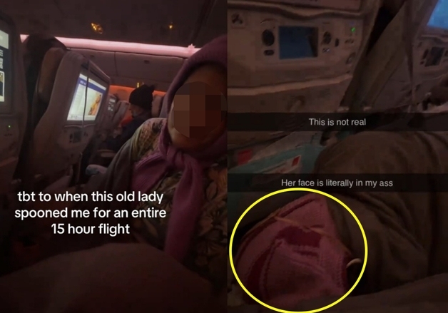 뚫어지게 쳐다보더니 '털썩'…"15시간 비행 동안 내 엉덩이 베고 자더라"
