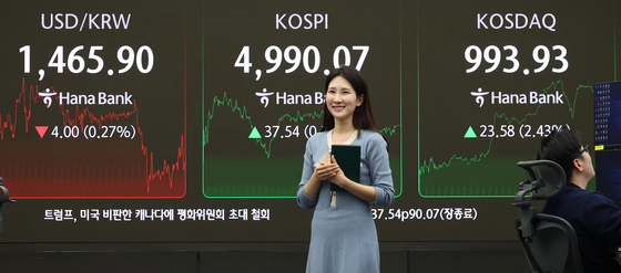 코스피, 5000 문턱서 스톱