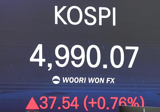 코스피, 4990선 마감