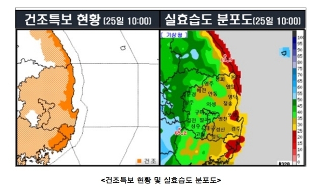 건조특보 대구·경북 실효습도 20~30%…'화재 주의'