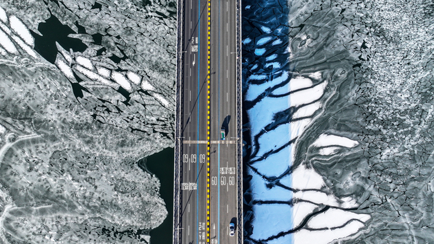 한파가 만들어 낸 수채화