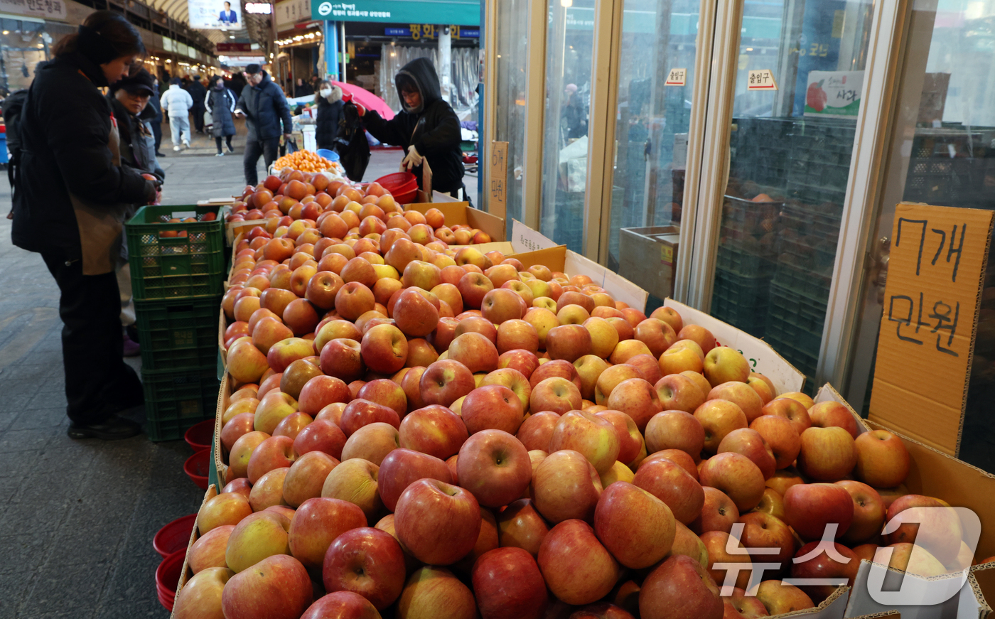 (서울=뉴스1) 김명섭 기자 = 최근 과일·채소류 공급 여건이 개선되면서 설 차례상 물가가 지난해보다 낮아진 것으로 나타났다.25일 전문 가격조사기관 한국물가정보에 따르면, 설을 …