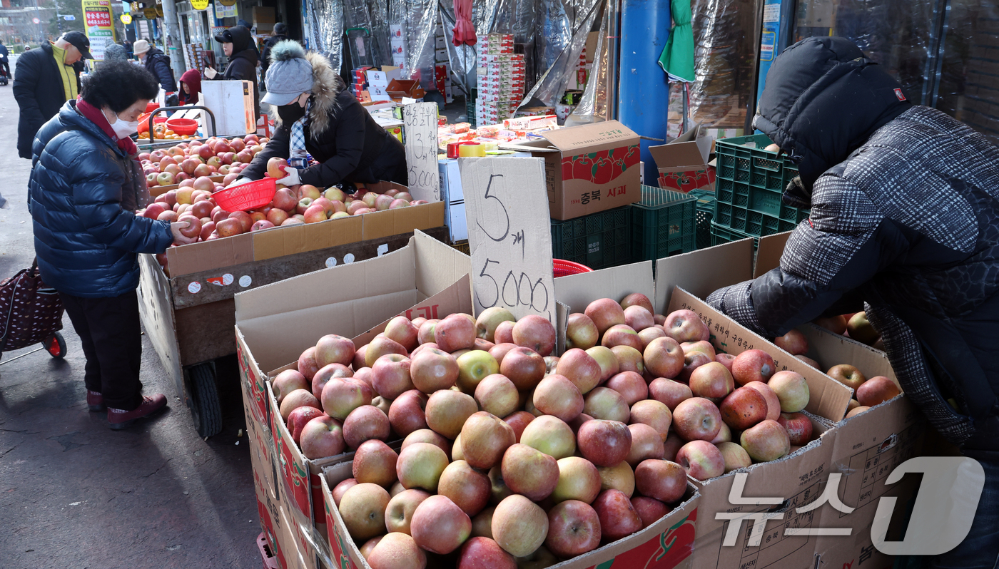 (서울=뉴스1) 김명섭 기자 = 최근 과일·채소류 공급 여건이 개선되면서 설 차례상 물가가 지난해보다 낮아진 것으로 나타났다.25일 전문 가격조사기관 한국물가정보에 따르면, 설을 …