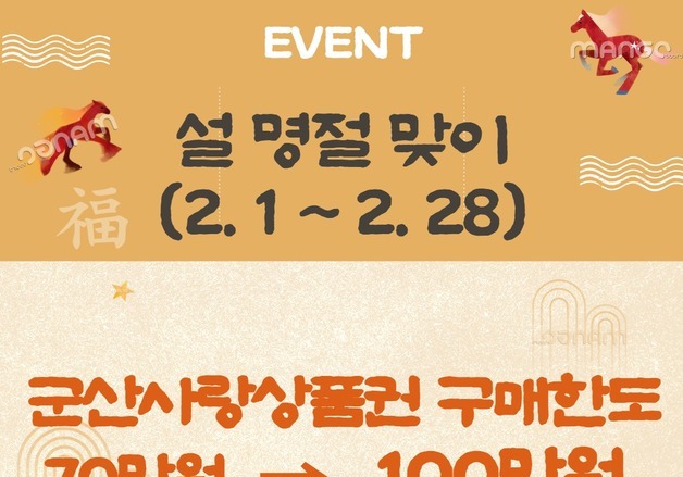 '군산사랑상품권' 설맞이 구매 한도 상향…70만원→100만원