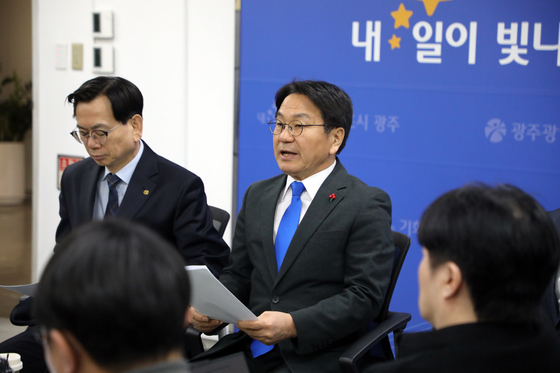 강기정 "통합청사 주소재지 광주 되면 어떤 명칭도 수용"