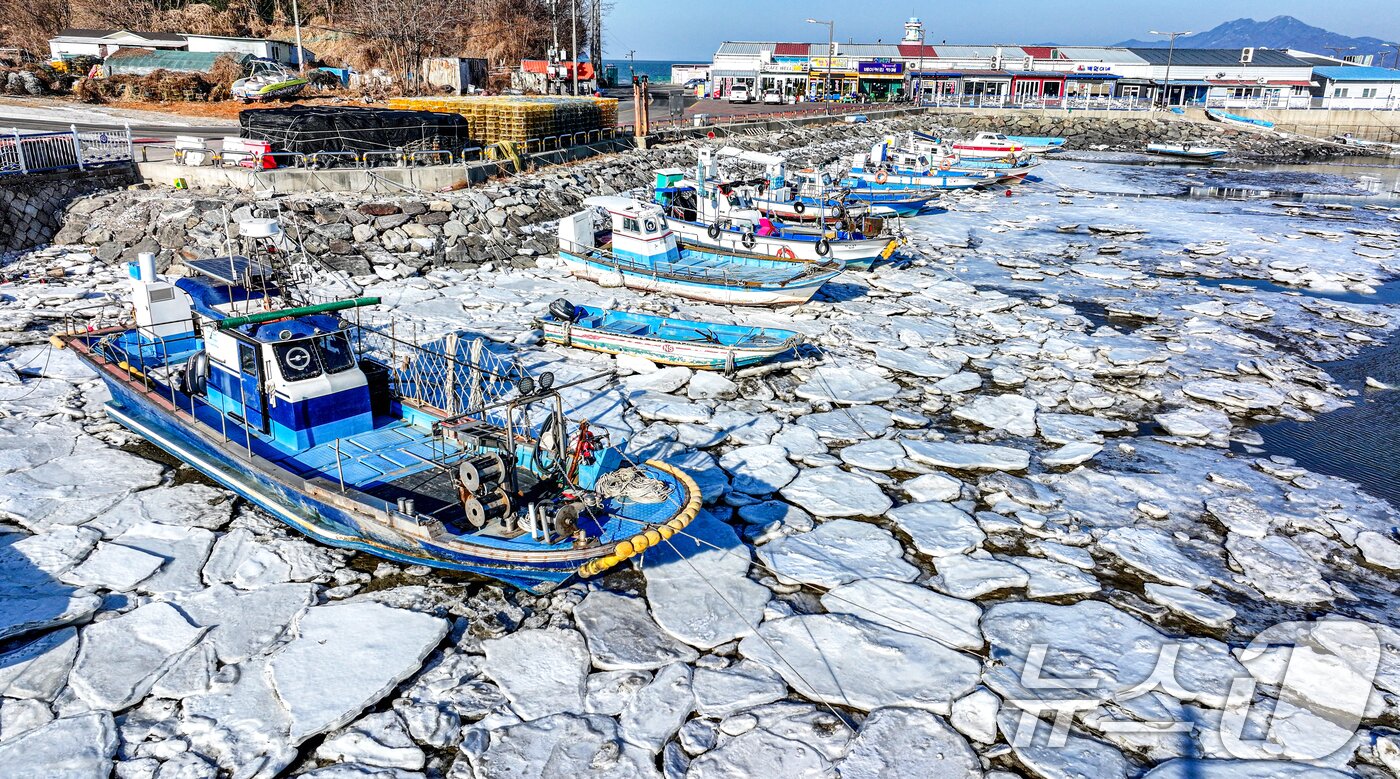 본문 이미지 - 영하권에 날씨가 연일 이어진 지난 27일 인천 중구 영종도 예단포선착장의 갯벌이 얼어붙어 있다. 2026.1.27/뉴스1 ⓒ News1 이호윤 기자