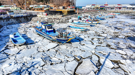 얼어붙은 예단포항