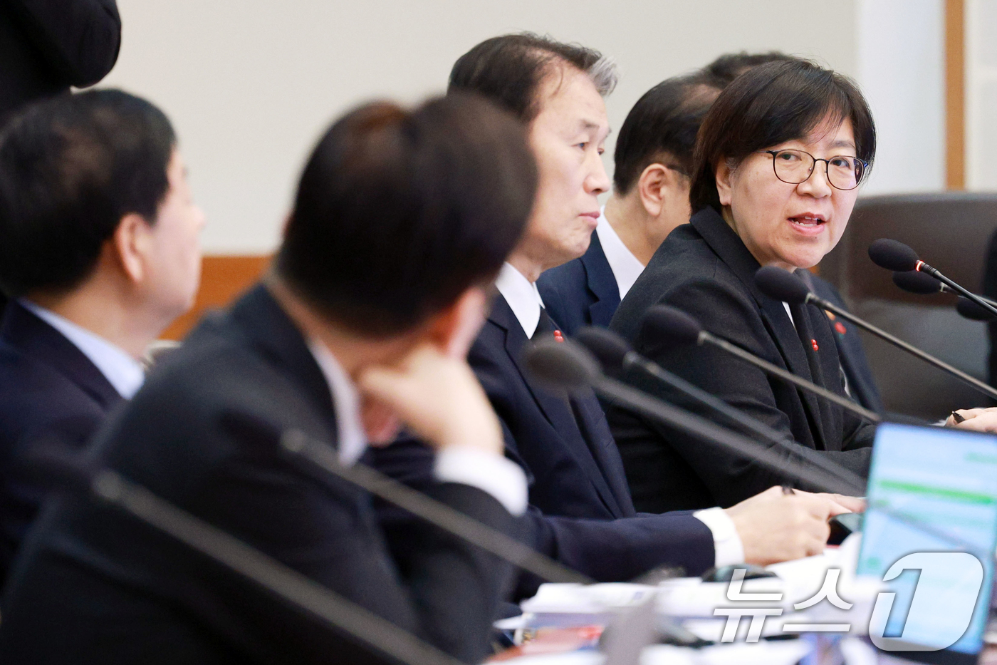 (서울=뉴스1) 이재명 기자 = 정은경 보건복지부 장관이 27일 청와대에서 열린 국무회의에서 발언하고 있다. 2026.1.27/뉴스1