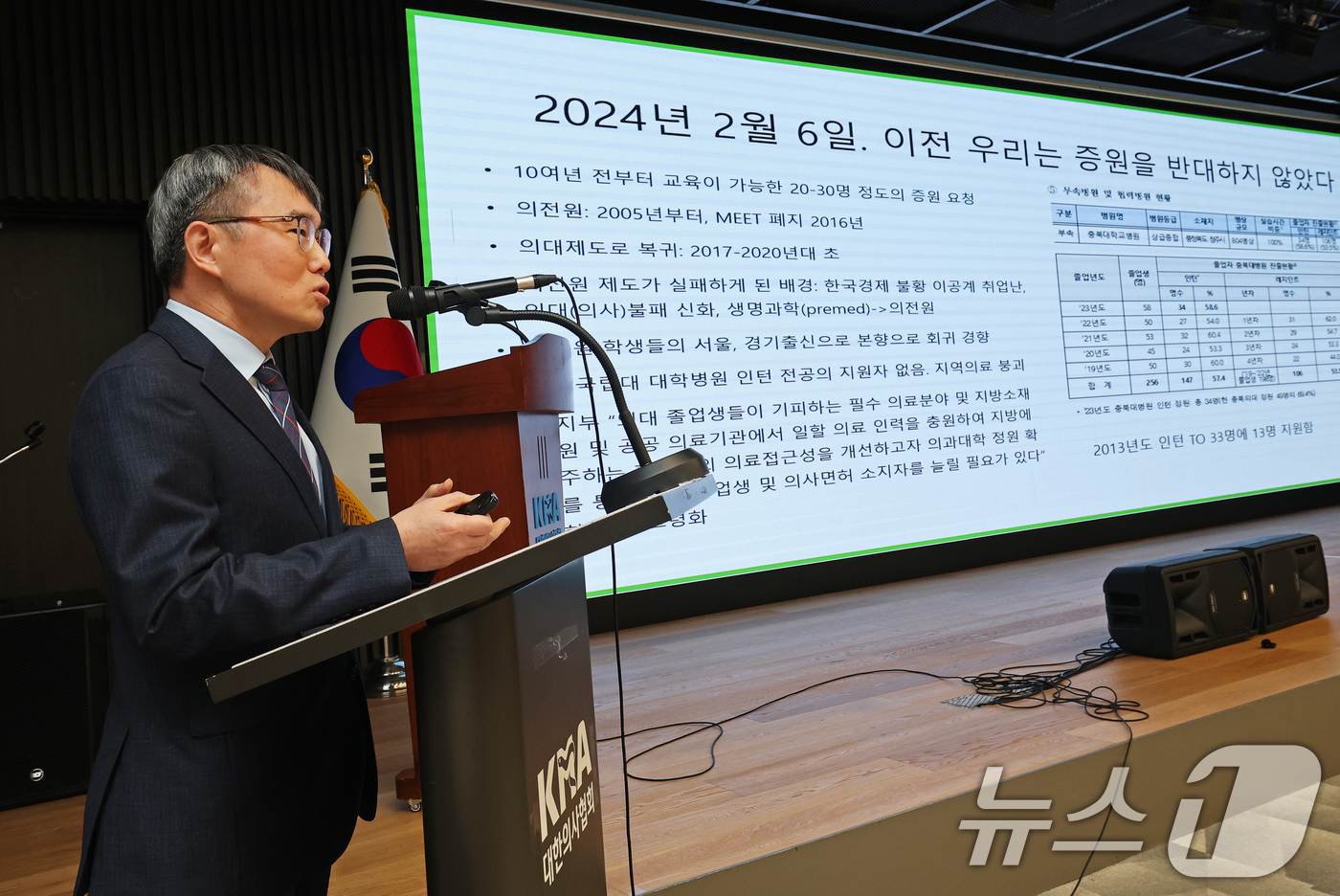 (서울=뉴스1) 오대일 기자 = 27일 오후 서울 용산구 의협 회관에서 열린 대한의사협회 의료정책연구원·한국의학교육협회 ‘의과대학 증원과 의학교육의 문제 II’ 공동 세미나에서 채 …