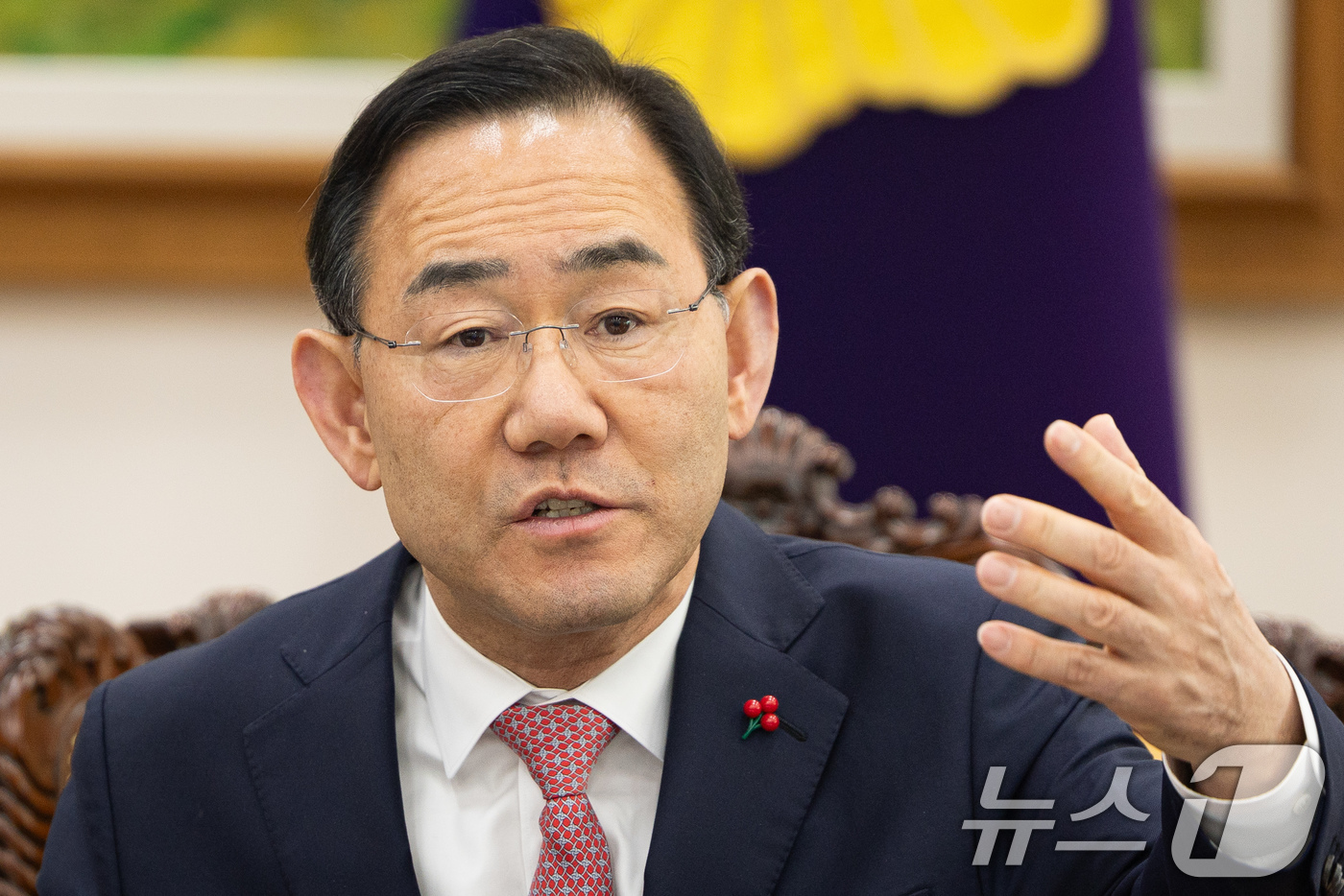 (서울=뉴스1) 유승관 기자 = 주호영 국회부의장이 27일 서울 여의도 국회에서 대구시장 출마 기자간담회를 하고 있다. 2026.1.27/뉴스1