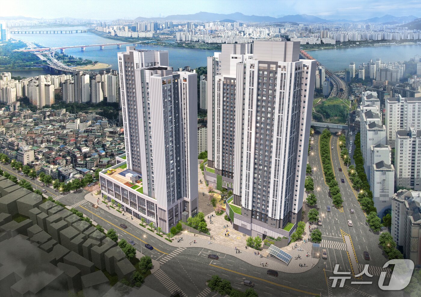 본문 이미지 - 금호동4가 금호역세권 장기전세주택 조감도 (서울시 제공) 뉴스1 ⓒ News1