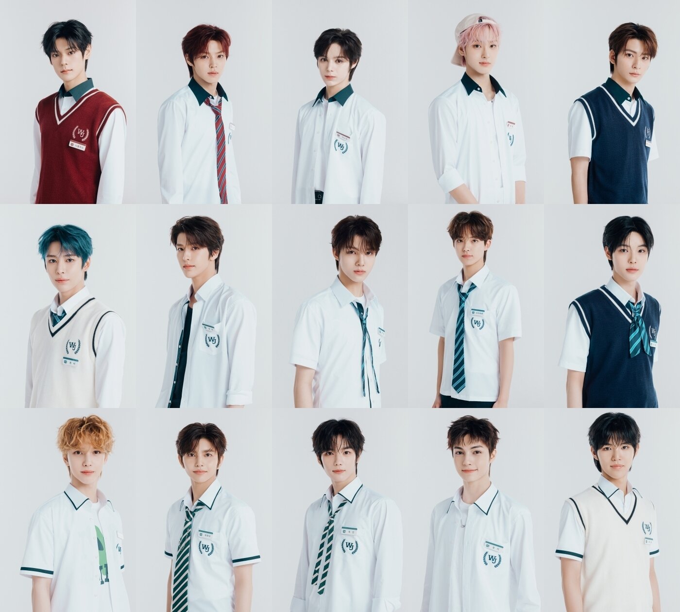 본문 이미지 - SMTR25 15인. (순서대로) 니콜라스, 캇쇼, 저스틴, 현준, 우린, 한비, 송하, 카친, 사다하루, 타타, 다니엘, 하루타, 하민, 찰리, 재원./ SM엔터테인먼트