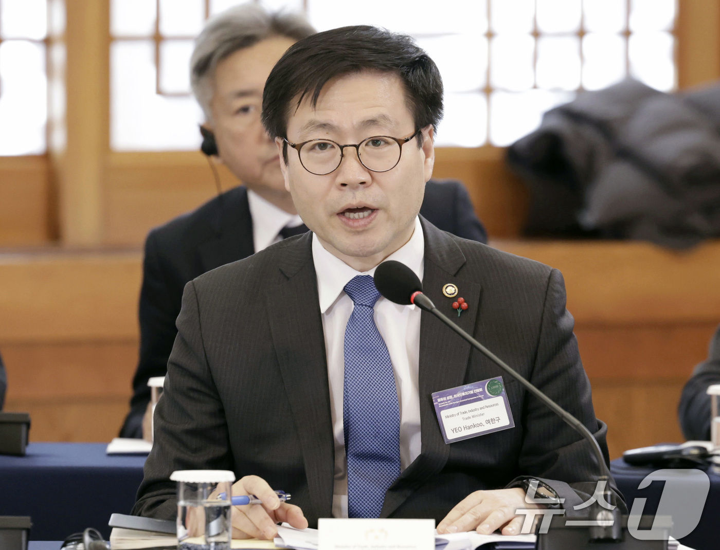 (서울=뉴스1) 이재명 기자 = 여한구 산업통상부 통상교섭본부장이 28일 청와대에서 열린 외국인투자기업 간담회에서 외국인투자 지원 정책을 발표하고 있다. 2026.1.28/뉴스1