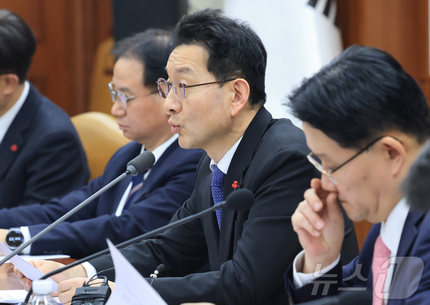 (서울=뉴스1) 임세영 기자 = 윤창렬 국무조정실장이 28일 서울 종로구 정부서울청사에서 열린 중앙행정기관 감사관 회의에서 모두발언을 하고 있다.  2026.1.28/뉴스1