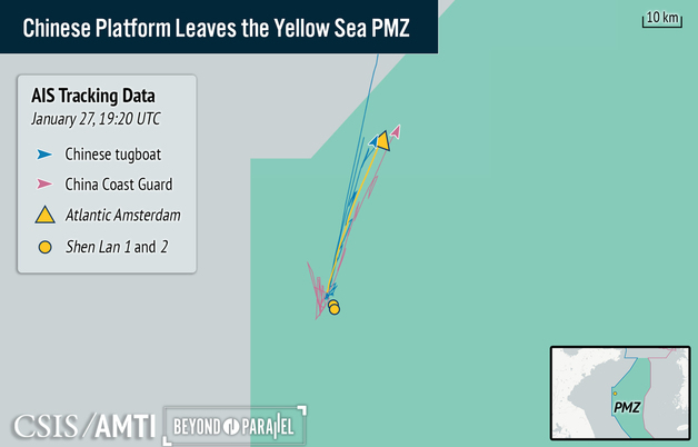 [포토]美싱크탱크 CSIS가 공개한 中서해구조물 이동 경로