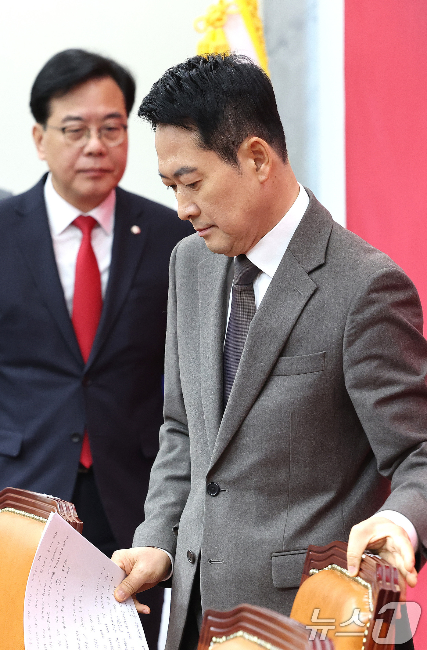 (서울=뉴스1) 신웅수 기자 = 장동혁 국민의힘 대표가 29일 서울 여의도 국회에서 열린 최고위원회의에 참석하고 있다. 2026.1.29/뉴스1