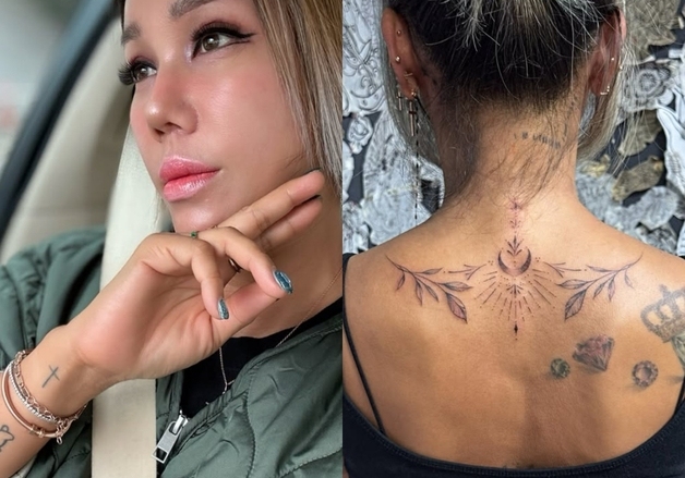 "술·담배·남자 NO"…'강원래 아내' 김송, 종아리까지 온몸에 새긴 타투