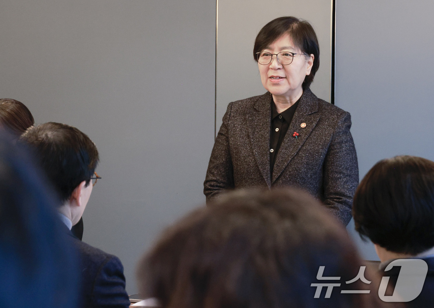(서울=뉴스1) = 정은경 보건복지부 장관이 29일 서울역 도원스타일에서 열린 지역보건의료기관협의회 정책간담회에서 인사말을 하고 있다. (보건복지부 제공. 재판매 및 DB금지) 2 …