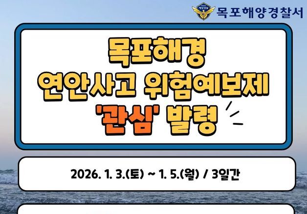 대조기 맞아 진도에 연안사고 위험예보제 '관심' 발령