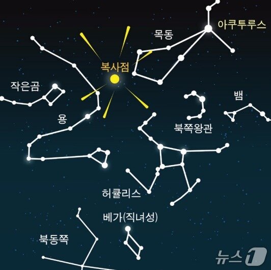본문 이미지 - 사분의자리 유성우 복사점(천문연 제공) /뉴스1