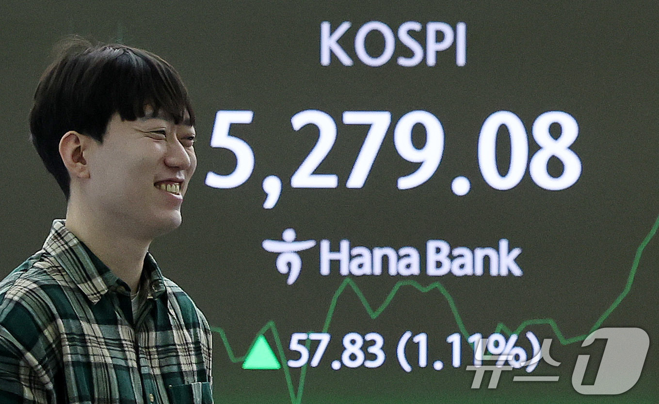 (서울=뉴스1) 박지혜 기자 = 30일 오전 서울 중구 하나은행 본점 딜링룸 전광판에 장초반 시황이 나타나고 있다. 2026.1.30/뉴스1