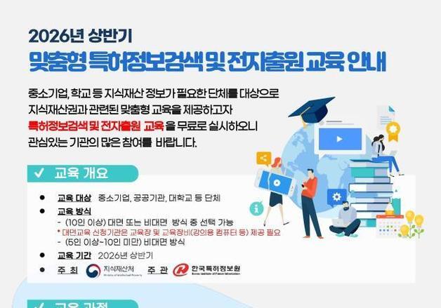 지식재산처, 맞춤형 특허정보검색·전자출원 교육…6월까지 실시