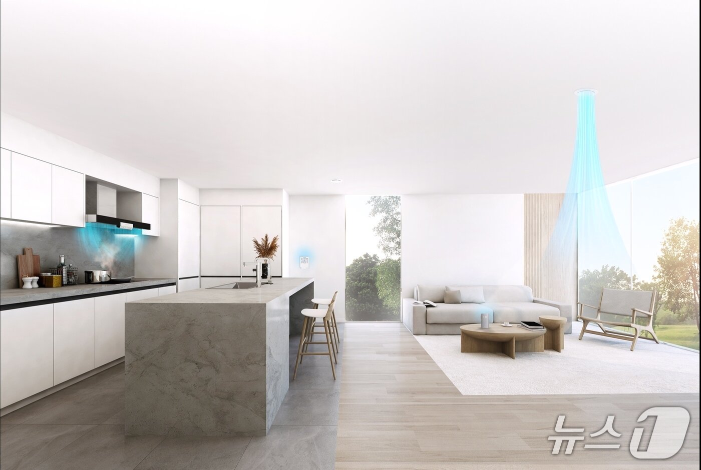 본문 이미지 - 나비엔 제습 환기청정기 매직플러스 작동 이미지 (경동나비엔 제공)