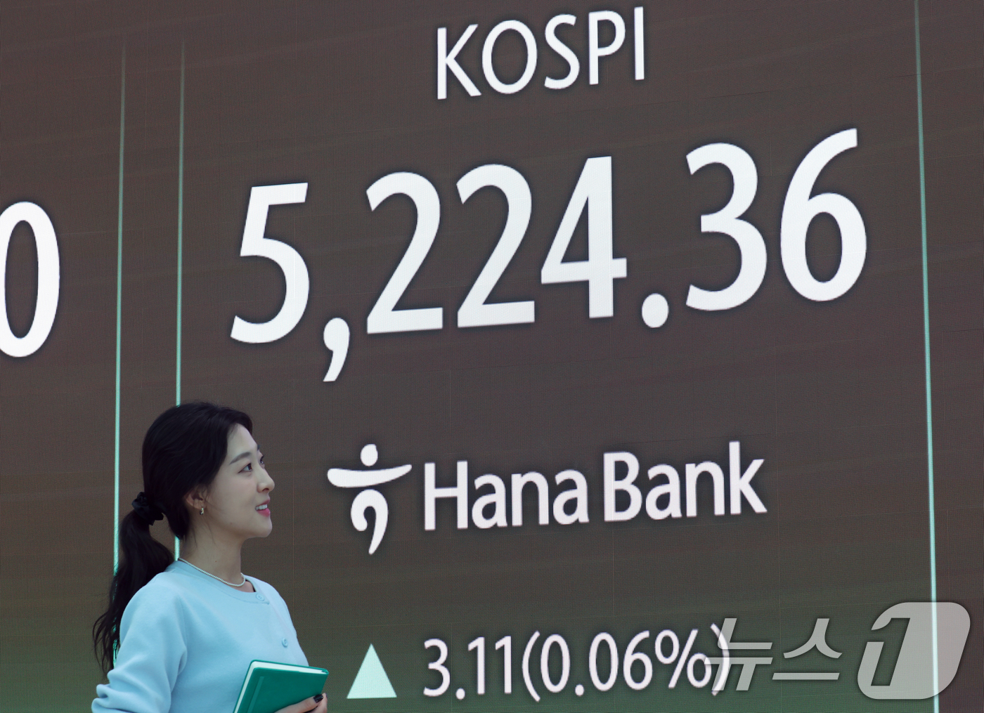 (서울=뉴스1) 김명섭 기자 = 30일 오후 서울 중구 하나은행 딜링룸에 증시 종가가 나타나고 있다. 이날 코스피 지수는 사상 최고치로 전 거래일 대비 3.11(0.06%) 상승한 …