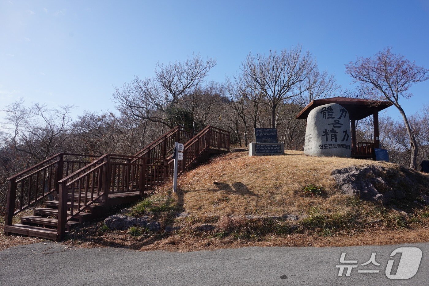 본문 이미지 - 접도 남망산 웰빙등산로 입구. 2026.1.30. 뉴스1 ⓒ News1 조영석 기자 