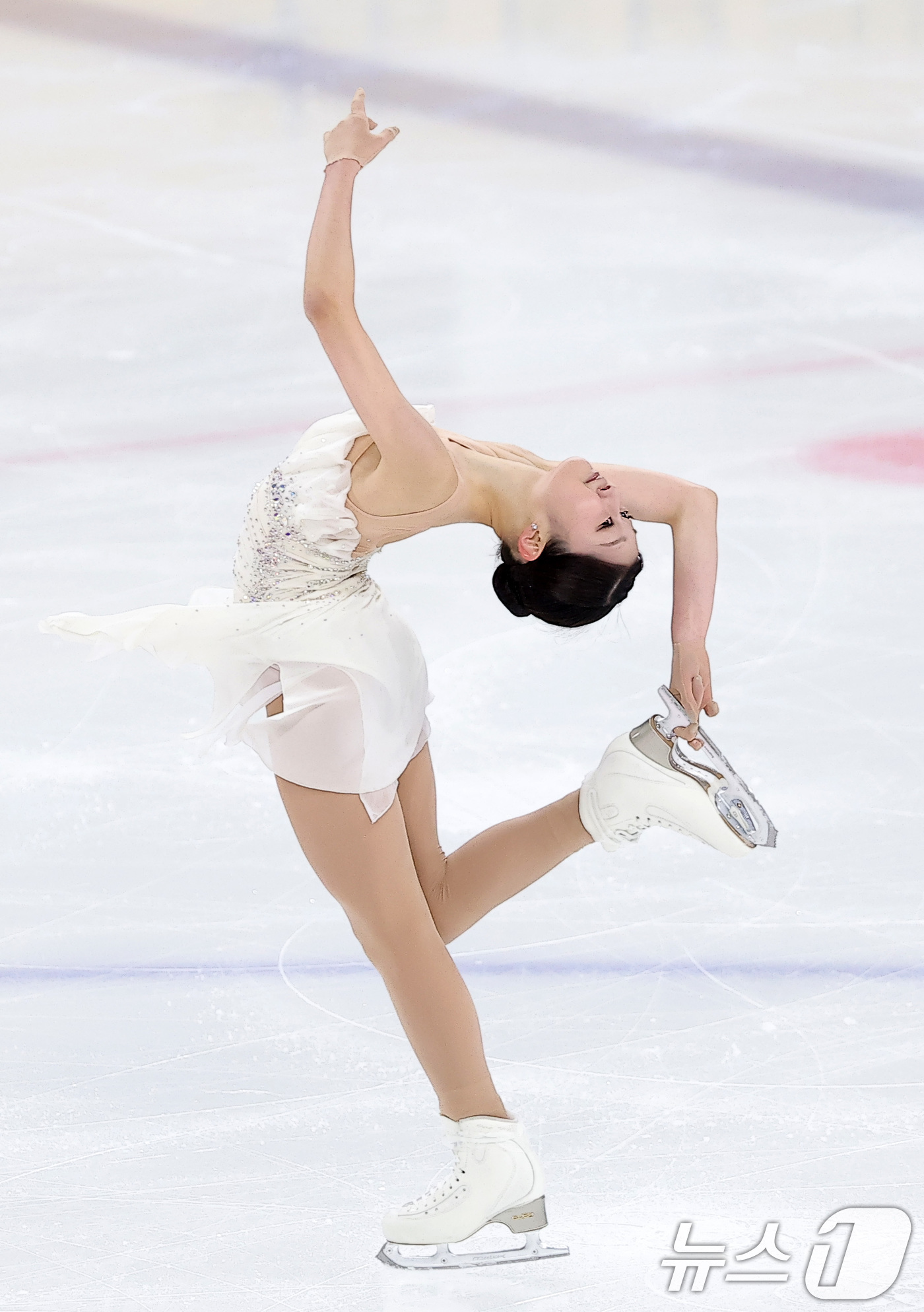 (서울=뉴스1) 김성진 기자 = 피겨스케이팅 선수 신지아(세화여고)가 4일 서울 양천구 목동 아이스링크에서 열린 제80회 전국남녀 피겨스케이팅 종합선수권대회 여자 시니어 프리 스케 …