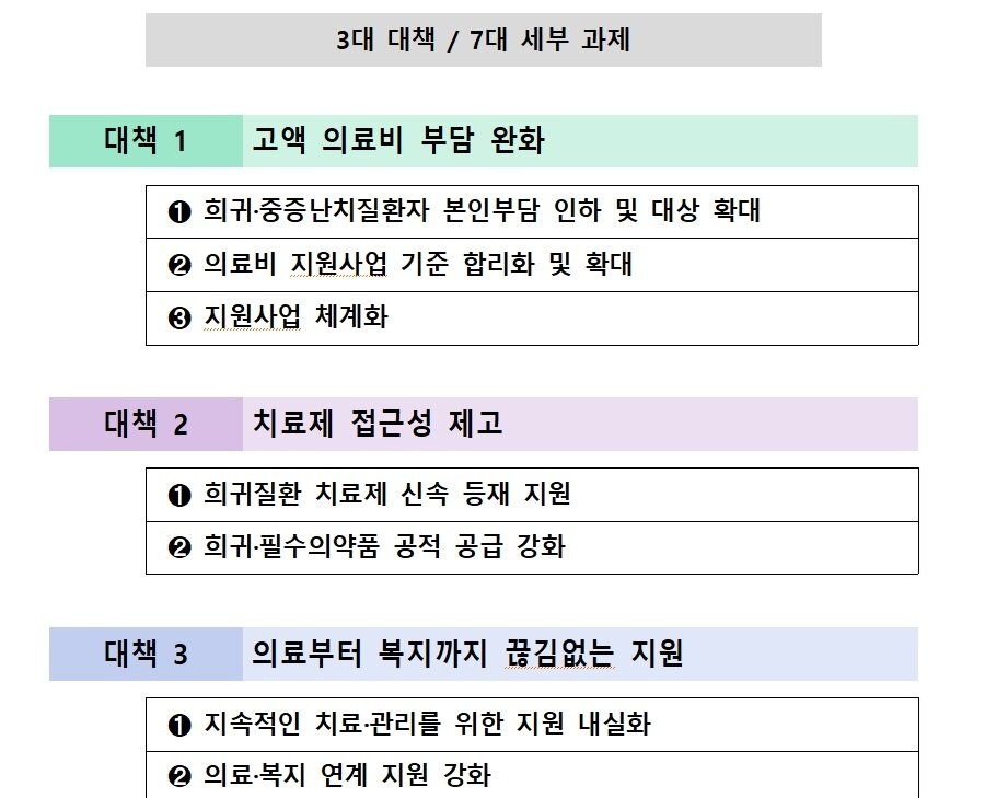 본문 이미지 - 희귀·중증난치질환 지원 강화 방안.(보건복지부 제공)