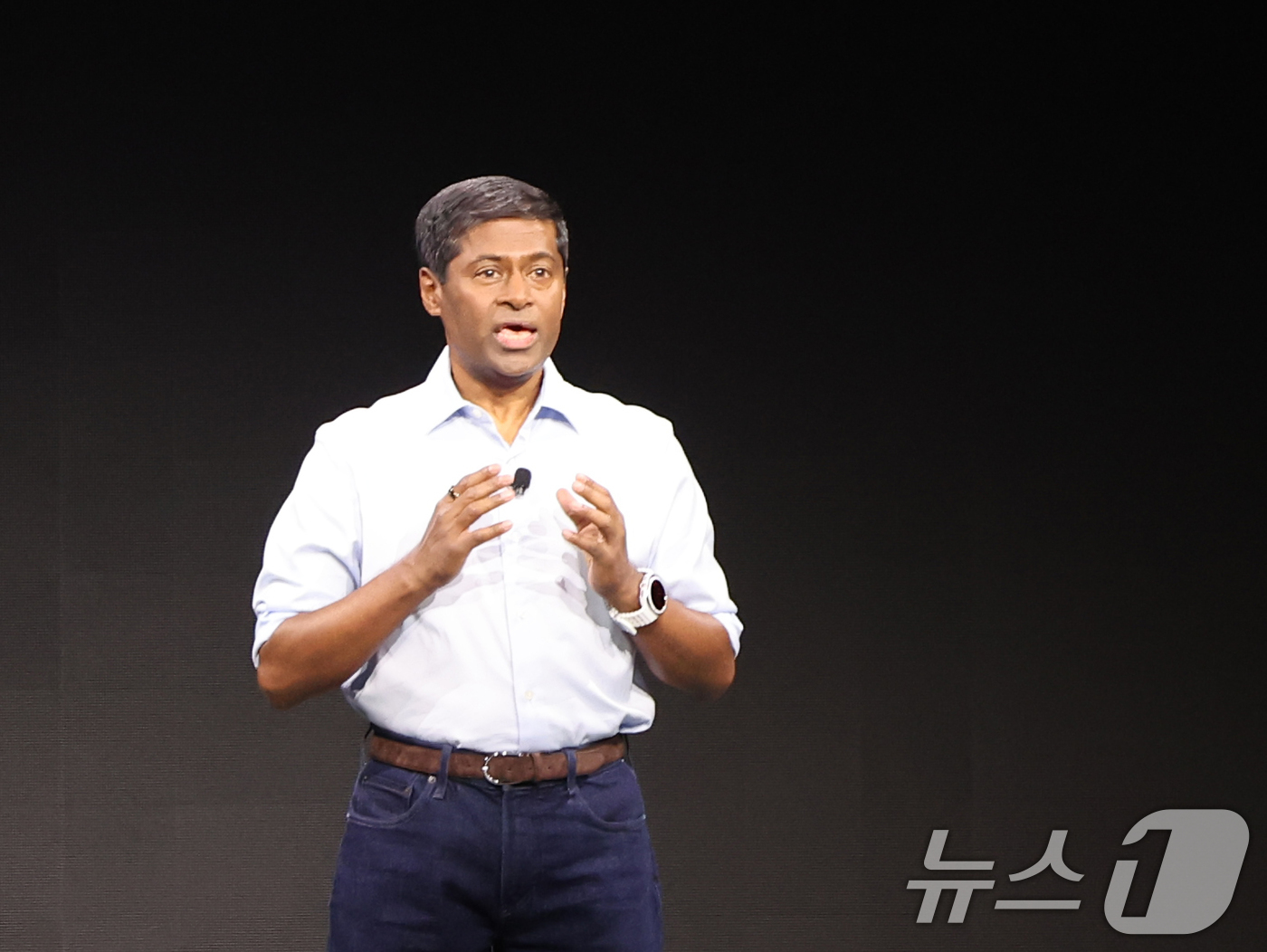 (라스베이거스(미국)=뉴스1) 황기선 기자 = 프라빈 라자(Praveen Raja) 삼성리서치아메리카 디지털 헬스팀장이 4일(현지시간) 미국 라스베이거스 윈 호텔에서 열린 CES …