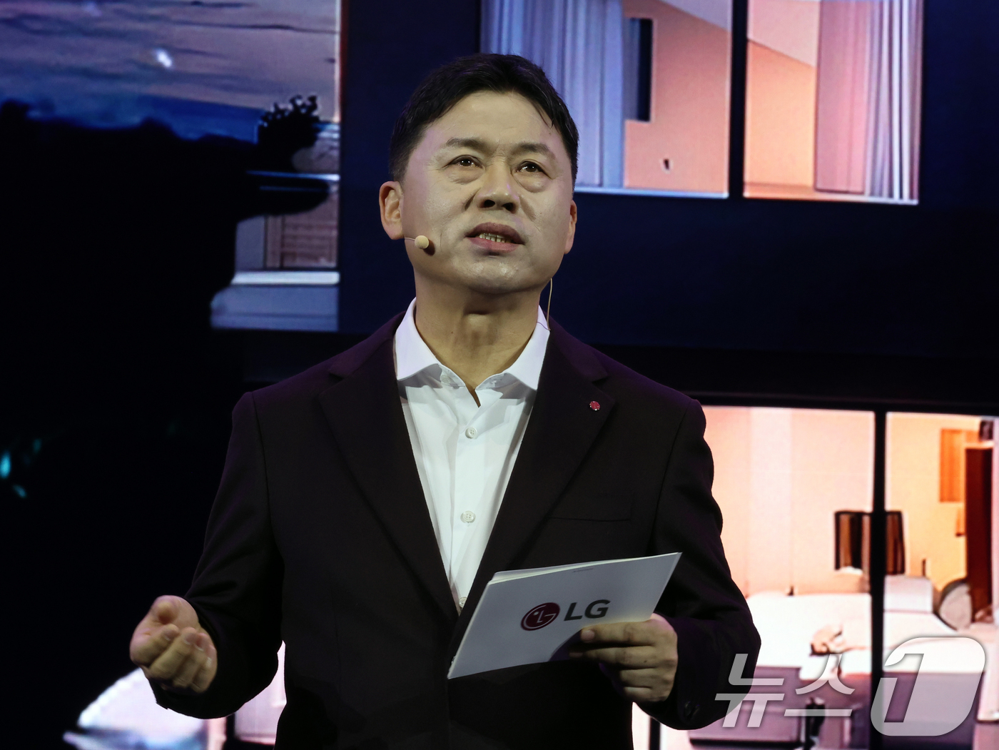 (라스베이거스(미국)=뉴스1) 황기선 기자 = 류재철 LG전자 대표(사장)이 5일(현지시간)  미국 네바다주 라스베이거스 만달레이베이 호텔에서 열린 CES 2026 'LG전자 미디 …