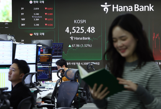 코스피, 사상 첫 4500선 경신