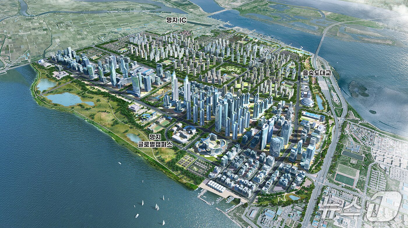 본문 이미지 - 명지국제신도시 조감도 (부산시 홈페이지 캡처. 재판매 및 DB금지)