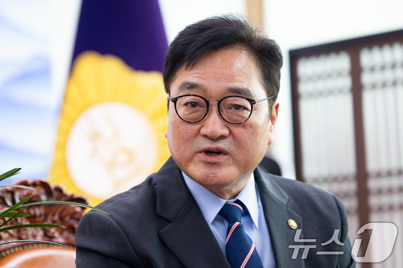 (서울=뉴스1) 유승관 기자 = 우원식 국회의장이 7일 서울 여의도 국회에서 열린 국민투표법 개정 간담회에서 모두 발언을 하고 있다. 2026.1.7/뉴스1