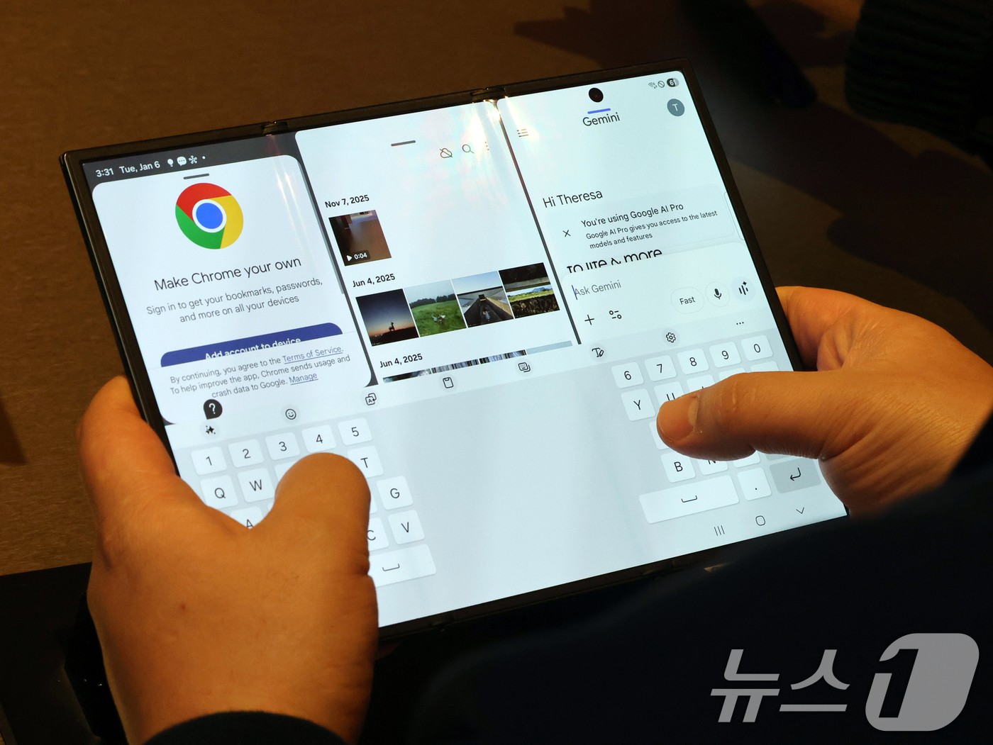 (라스베이거스=뉴스1) 황기선 기자 = 세계 최대 IT(정보기술)·가전 전시회 'CES 2026' 개막 일인 6일(현지시간) 미국 네바다주 라스베이거스 윈호텔에 마련된 삼성전자 단 …