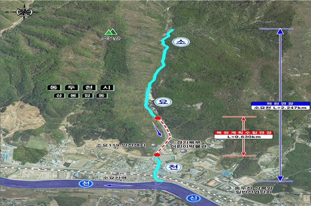 동두천시, 소요천 생태하천 복원…콘크리트 시설 철거