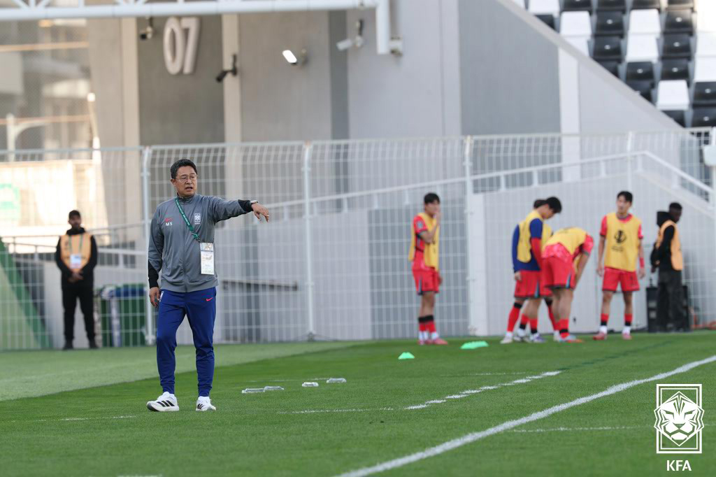 (서울=뉴스1) 김진환 기자 = 7일 사우디아라비아 리야드 알샤바브 클럽 스타디움에서 열린 아시아축구연맹(AFC) 23세 이하(U-23) 아시안컵 대한민국과 이란의 경기, 대한민국 …