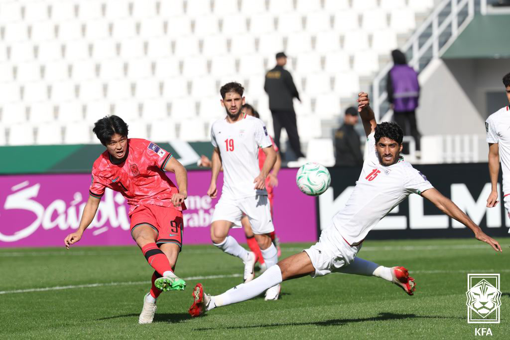 (서울=뉴스1) 김진환 기자 = 7일 사우디아라비아 리야드 알샤바브 클럽 스타디움에서 열린 아시아축구연맹(AFC) 23세 이하(U-23) 아시안컵 대한민국과 이란의 경기, 대한민국 …