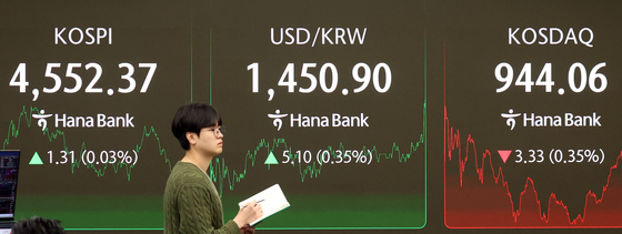 코스피 4550선 지켜…코스닥 약세 마감