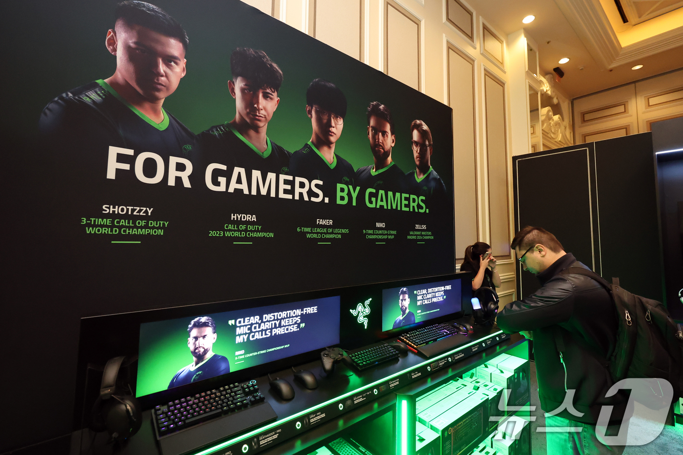 (라스베이거스=뉴스1) 황기선 기자 = 세계 최대 IT(정보기술)·가전 전시회 'CES 2026' 개막 사흘차인 8일(현지시간) 미국 네바다주 라스베이거스 베네치안호텔에서 레이저블 …